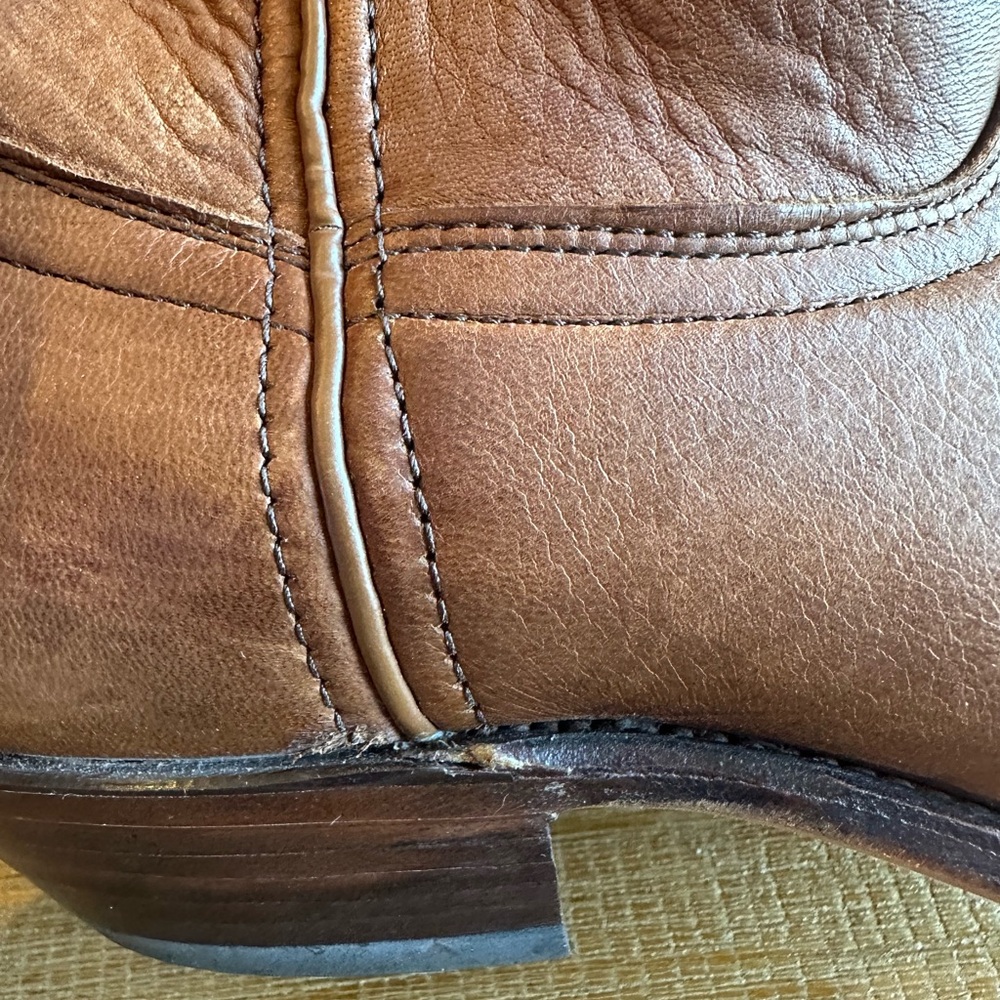 Vintage CODE WEST  Sz 8M Western Brown Cowboy Boots Made in USA Soft leather - Picture 4 of 10